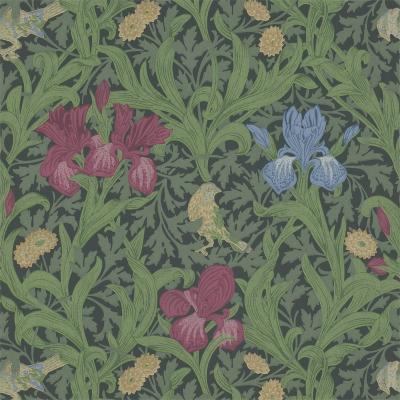 The Rug Seller Iris Wallpaper 103 by Morris & Co in Floral Botanical GreenRoll
