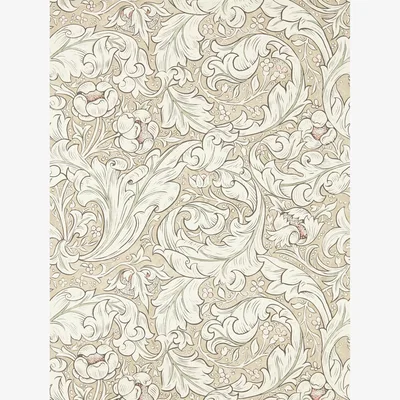 The Rug Seller Pure Bachelors Button Wallpaper 216051 by Morris & Co in Linen Coral&nbsp;Roll