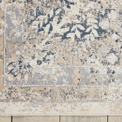 The Rug Seller Malta Rugs MAI01 by Kathy Ireland in Ivory and Blue
