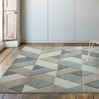 The Rug Seller Sketch Rhombus Geometric Rugs in SK01 Grey