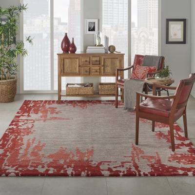 The Rug Seller Symmetry Rugs SMM02 by Nourison in beige red