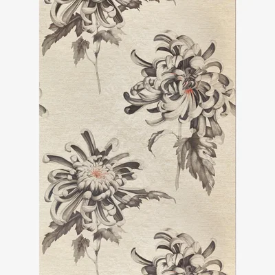 The Rug Seller Evelyn Wallpaper Panel 312734 by Zoffany in Koi Vine Black&nbsp;Roll