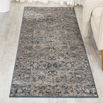 The Rug Seller Malta Hallway Runners MAI03 by Kathy Ireland in Slate&nbsp;67x235cm