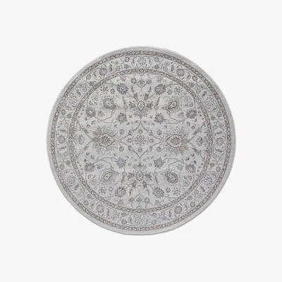 The Rug Seller Da Vinci Traditional Round Circle Rug 57166 6285 in Cream160x160cm