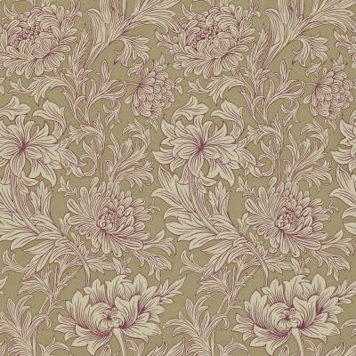 The Rug Seller Chrysanthemum Toile Wallpaper 102 by Morris & Co in Grape Bronze&nbsp;Roll