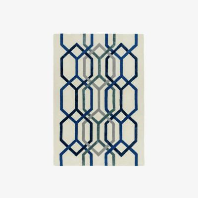 The Rug Seller Matrix Modern Hexagon MAX65 Rugs in White&nbsp;200x300cm