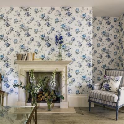 The Rug Seller Rhodera Wallpaper 216266 by Sanderson in Amethyst Charcoal&nbsp;Roll