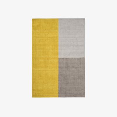 The Rug Seller Blox Modern Geometric Wool Rugs in Mustard Yellow&nbsp;120x170cm