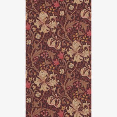 The Rug Seller Golden Lily Wallpaper 210402 by Morris & Co in Fig Burnt Orange&nbsp;Roll