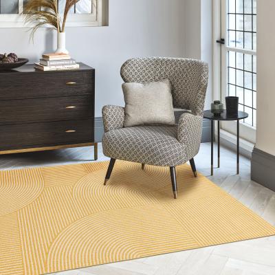 The Rug Seller Muse MU18 Geometric Stripe Woven Rugs in Yellow