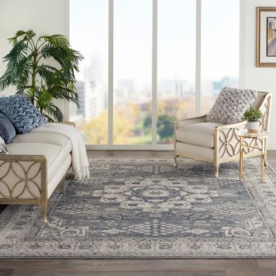 The Rug Seller Quarry Modern Print Rugs QUA07 in Grey Ivory by Nourison