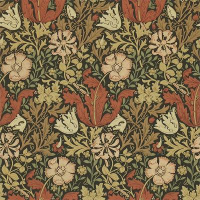 The Rug Seller Compton Wallpaper 210420 by Morris & Co in Brown OrangeRoll