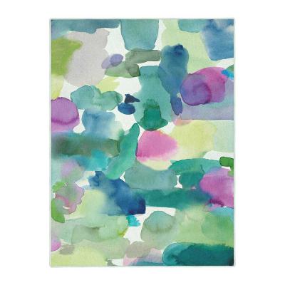 The Rug Seller Rothesay 15707 Abstract Paint Rug in Multi Green by Bluebellgray