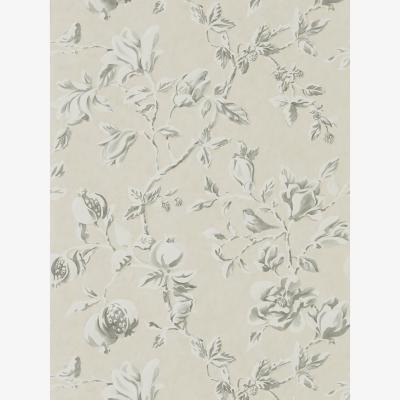 The Rug Seller Magnolia and Pomegranate Wallpaper 215726 by Sanderson in Ivory Charcoal Grey&nbsp;Roll