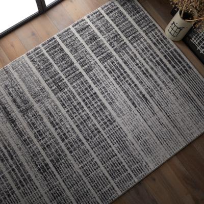The Rug Seller Sanford 8116E Striped Abstract Rug In Grey Ivory160x230cm