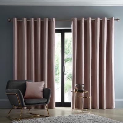 The Rug Seller Arezzo Plain Blackout Curtains By Clarke And Clarke in Blush Pink&nbsp;168x183cm