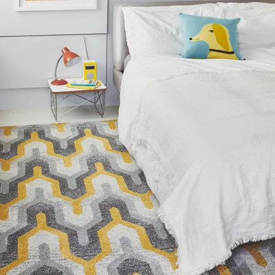 The Rug Seller Nova Rugs NV14 in Geo Yellow