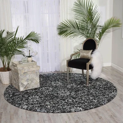 The Rug Seller Nourison Twilight Circular Rugs TWI13 in Onyx