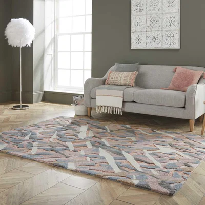 The Rug Seller Zest Bark Texture Abstract Rug in Clay