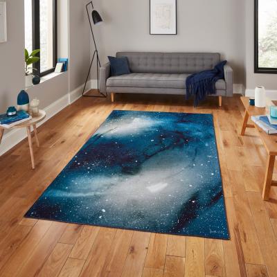 The Rug Seller OS0078 Modern Abstract Rugs by Michelle Collins in Navy Blue