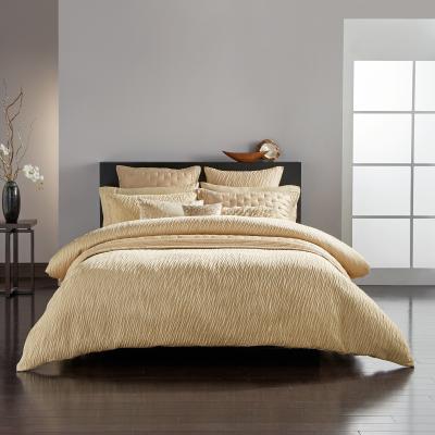 The Rug Seller Donna Karan Gold Dust Jacquard Bedding in Gold&nbsp;220x230cm