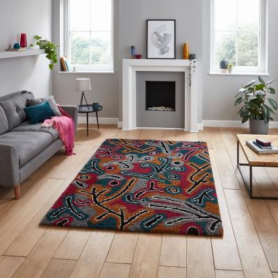 The Rug Seller Royal Nomadic A641 Abstract Rugs in Dark Multi&nbsp;120x170cm