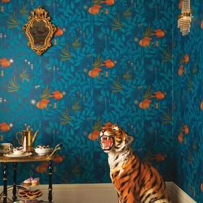 The Rug Seller Nautilus Wallpaper 4019 by Cole & Son in Orange TealRoll