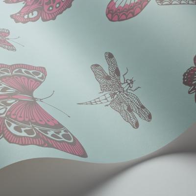 The Rug Seller Butterflies & Dragonflies Wallpaper 15062 by Cole & Son in Fuchsia PinkRoll
