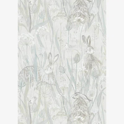 The Rug Seller Dune Hares Wallpaper 216518 by Sanderson in Mist Pebble Grey&nbsp;Roll