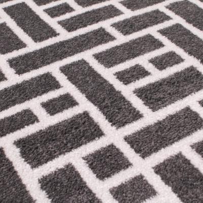 The Rug Seller Brick Wall Geometric Modern Rug in Grey
