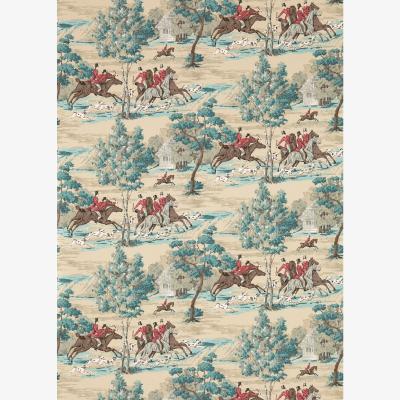 The Rug Seller Tally Ho Wallpaper 214597 by Sanderson in Teal Ruby&nbsp;Roll