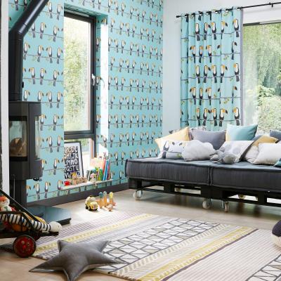 The Rug Seller Terry Toucan Wallpaper 111271 by Scion in Honey Charcoal Sky&nbsp;Roll