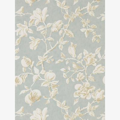 The Rug Seller Magnolia and Pomegranate Wallpaper 215724 by Sanderson in Grey Blue Parchment&nbsp;Roll