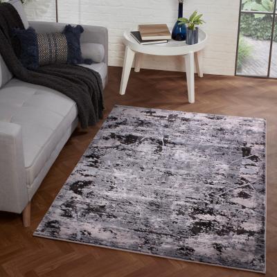 The Rug Seller Arabella Hazy Abstract Distressed Modern Rug in Blue