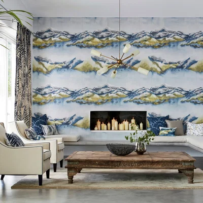 The Rug Seller Kailani Wallpaper 111667 by Harlequin in Lagoon Linden&nbsp;Roll