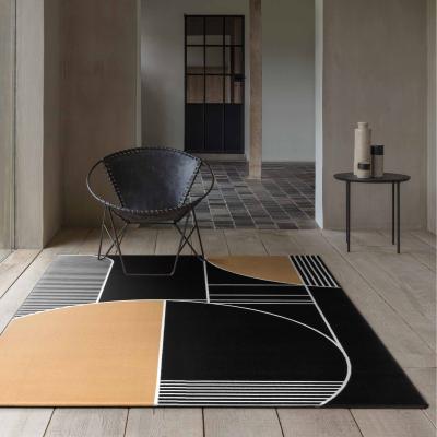 The Rug Seller Tiago 47014 AF901 Geometric Rugs in Beige Black