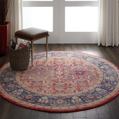 The Rug Seller Ankara Global Circular Rugs ANR02 in Red