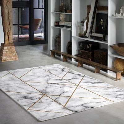 The Rug Seller Weconhome Modern Marble Rugs 23391 957 in Silver and Gold