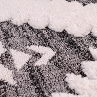 The Rug Seller Skandi Oslo Textured Boho Rug in Anthra Grey