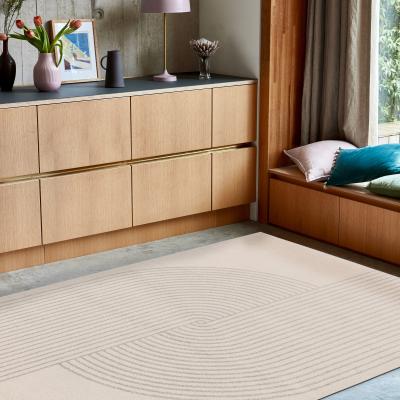 The Rug Seller Muse MU16 Geometric Stripe Woven Rugs in Beige