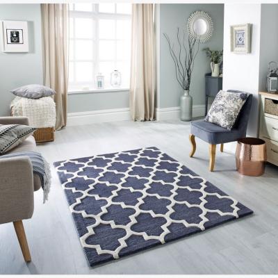 The Rug Seller Arabesque Modern Wool Rugs in Slate&nbsp;120x170cm
