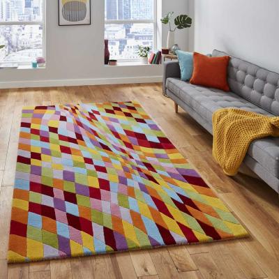 The Rug Seller Prism PR101 Geometric Wool Rugs in Multicolour