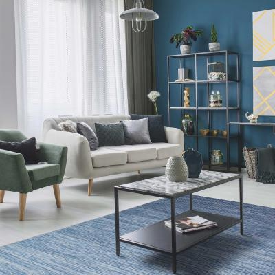 The Rug Seller Linnea LINN01 Stripe Abstract Rugs in Denim Blue