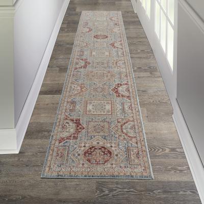 The Rug Seller Homestead Hallway Runner Rugs HMS02 in Blue Multi by Nourison79x305cm