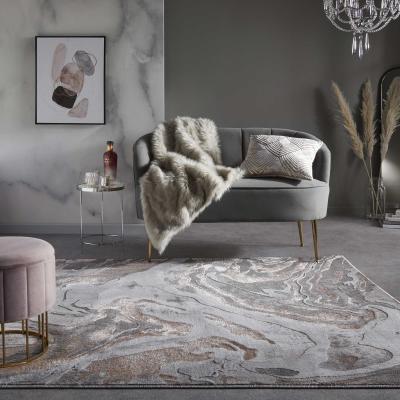 The Rug Seller Marbled Modern Abstract Rugs in Blush Pink