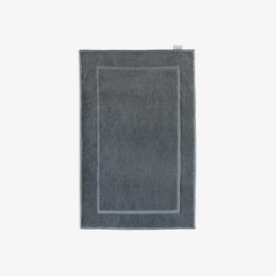 The Rug Seller Bamboo Cotton Border Bath Mat in Graphite Grey&nbsp;50x80cm