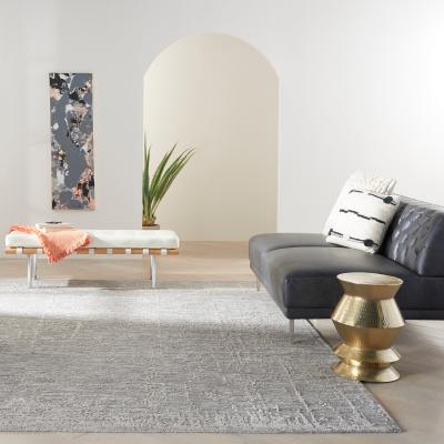 The Rug Seller Luna Abstract Rugs LUN01 by Nourison in Grey Silver