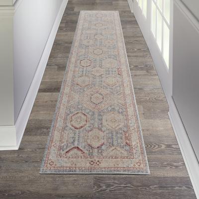 The Rug Seller Homestead Hallway Runner Rugs HMS01 in Light Blue Multi by Nourison&nbsp;79x366cm