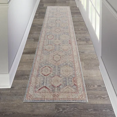 The Rug Seller Homestead Hallway Runner Rugs HMS01 in Light Blue Multi by Nourison&nbsp;79x366cm
