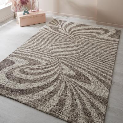 The Rug Seller Elements Abstract Cycle Wool Rug in Brown160x235cm